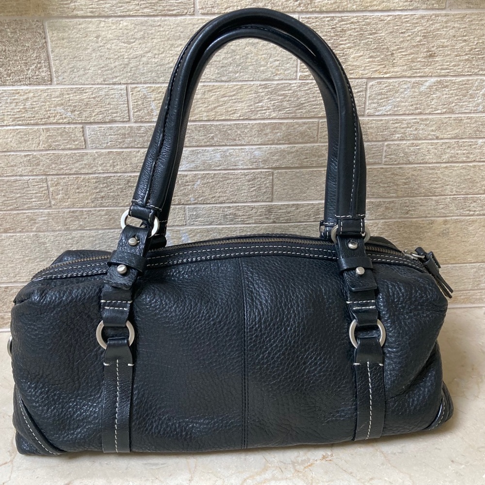 Leather Mini duffle style “H” handbag